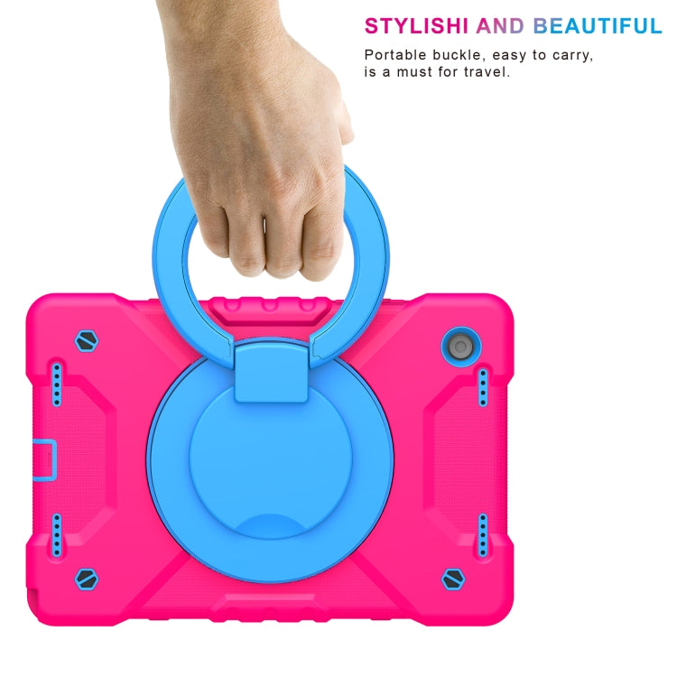 For Samsung Galaxy Tab A8 10.5 2021 X200 / X205 360 Rotation PC+Silicone Tablet Case with Shoulder Strap