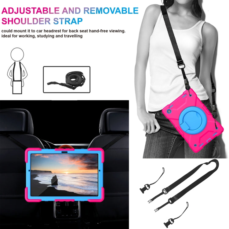 For Samsung Galaxy Tab A8 10.5 2021 X200 / X205 360 Rotation PC+Silicone Tablet Case with Shoulder Strap