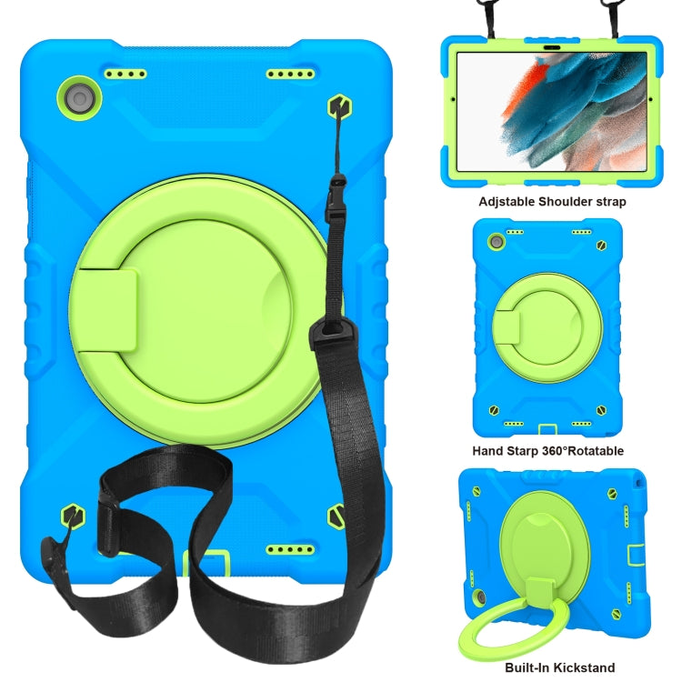 For Samsung Galaxy Tab A8 10.5 2021 X200 / X205 360 Rotation PC+Silicone Tablet Case with Shoulder Strap