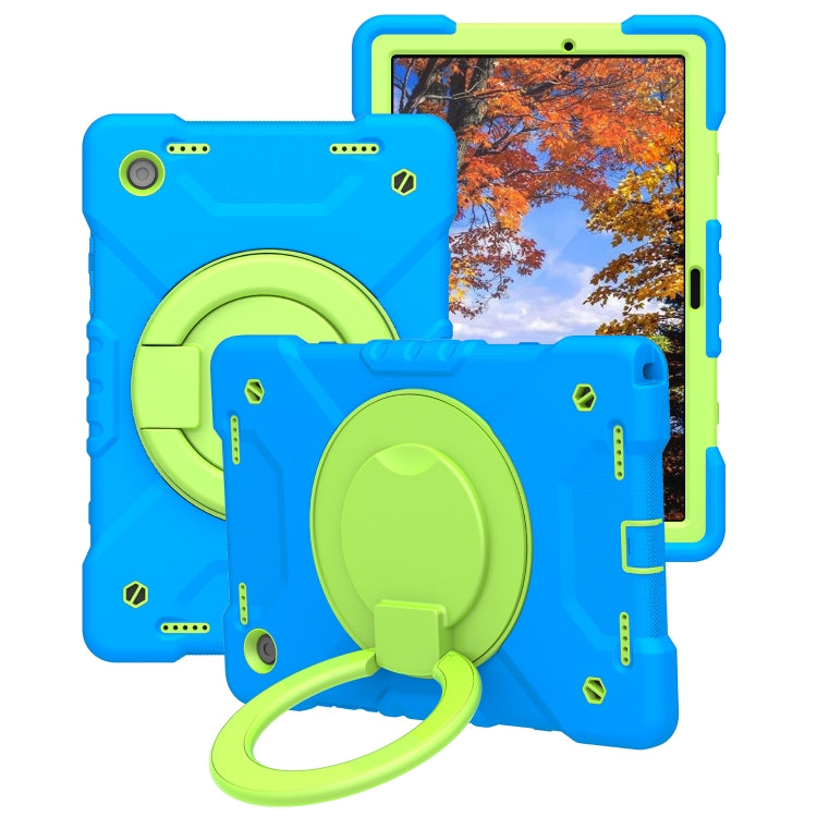 For Samsung Galaxy Tab A8 10.5 2021 X200 / X205 360 Rotation PC+Silicone Tablet Case with Shoulder Strap