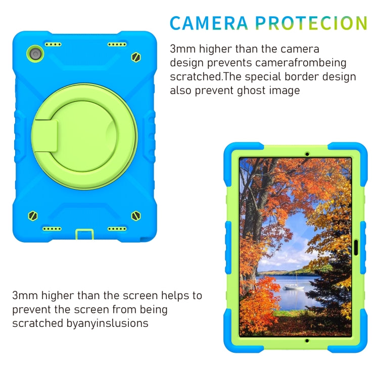 For Samsung Galaxy Tab A8 10.5 2021 X200 / X205 360 Rotation PC+Silicone Tablet Case with Shoulder Strap