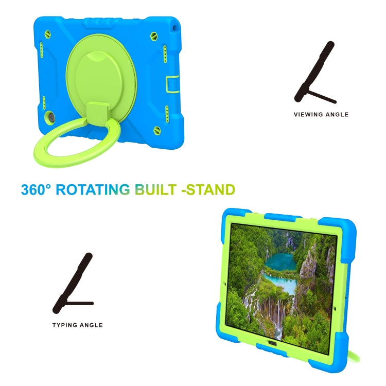 For Samsung Galaxy Tab A8 10.5 2021 X200 / X205 360 Rotation PC+Silicone Tablet Case with Shoulder Strap