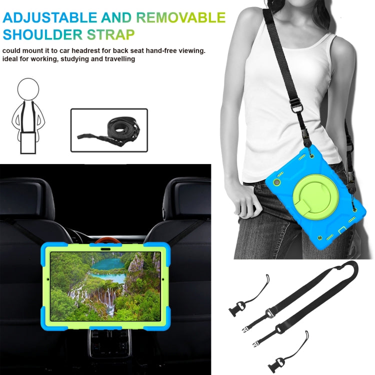 For Samsung Galaxy Tab A8 10.5 2021 X200 / X205 360 Rotation PC+Silicone Tablet Case with Shoulder Strap