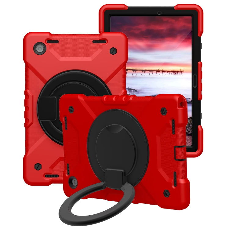 For Samsung Galaxy Tab A8 10.5 2021 X200 / X205 360 Rotation PC+Silicone Tablet Case with Shoulder Strap