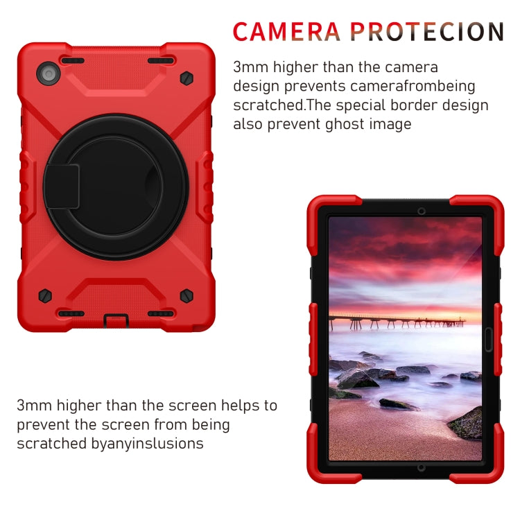 For Samsung Galaxy Tab A8 10.5 2021 X200 / X205 360 Rotation PC+Silicone Tablet Case with Shoulder Strap