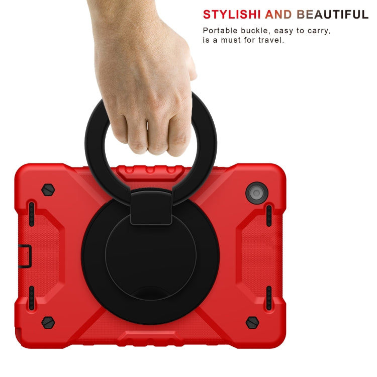 For Samsung Galaxy Tab A8 10.5 2021 X200 / X205 360 Rotation PC+Silicone Tablet Case with Shoulder Strap
