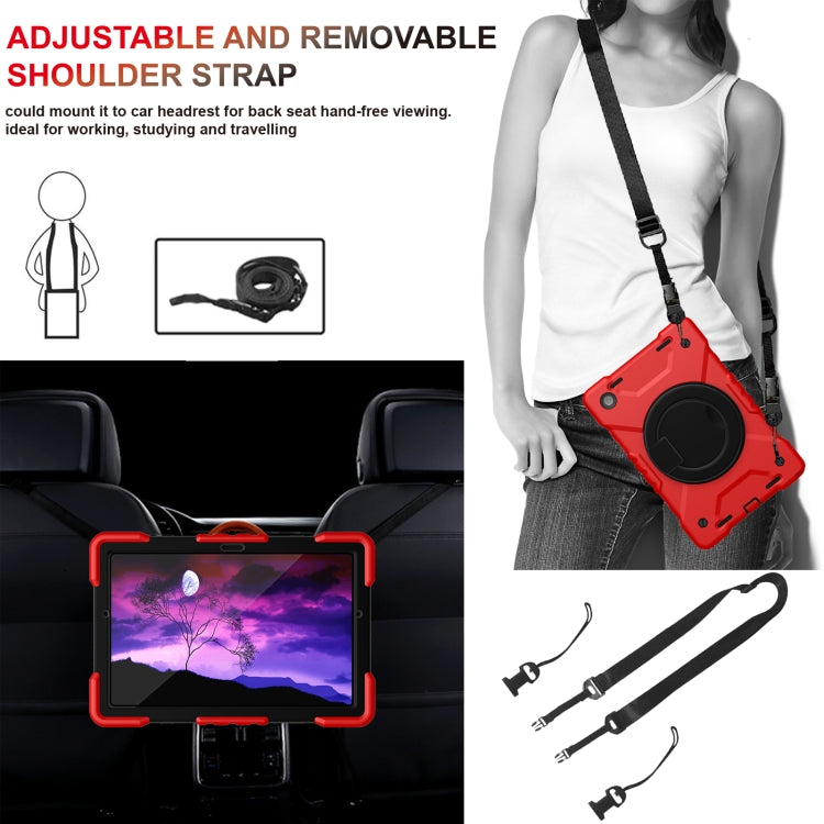 For Samsung Galaxy Tab A8 10.5 2021 X200 / X205 360 Rotation PC+Silicone Tablet Case with Shoulder Strap