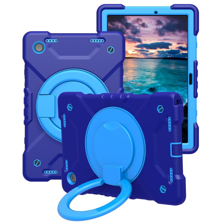 For Samsung Galaxy Tab A8 10.5 2021 X200 / X205 360 Rotation PC+Silicone Tablet Case with Shoulder Strap