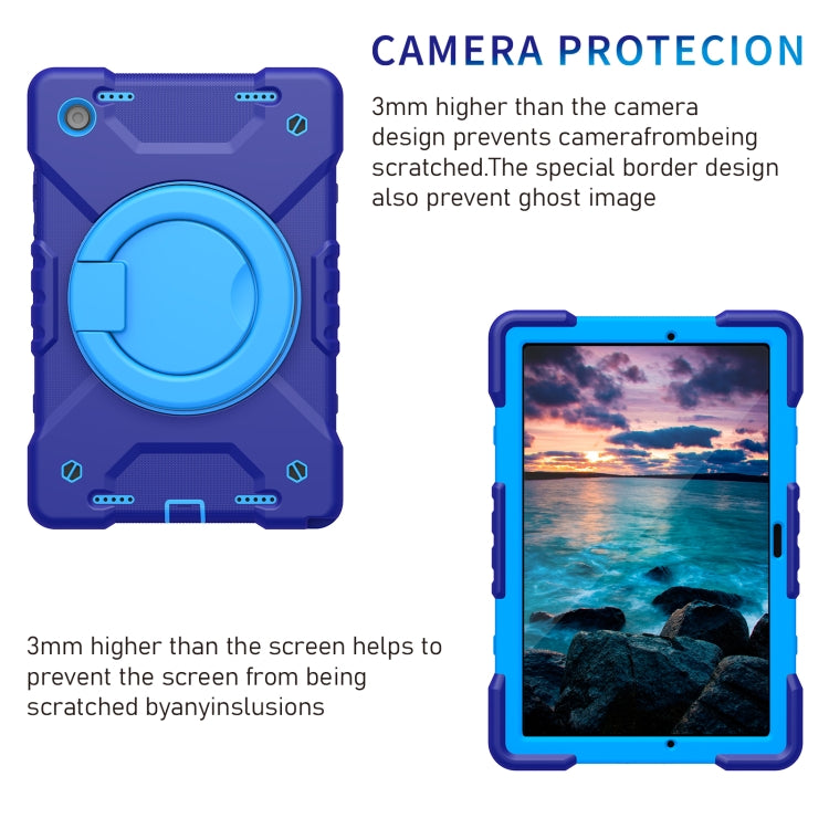 For Samsung Galaxy Tab A8 10.5 2021 X200 / X205 360 Rotation PC+Silicone Tablet Case with Shoulder Strap