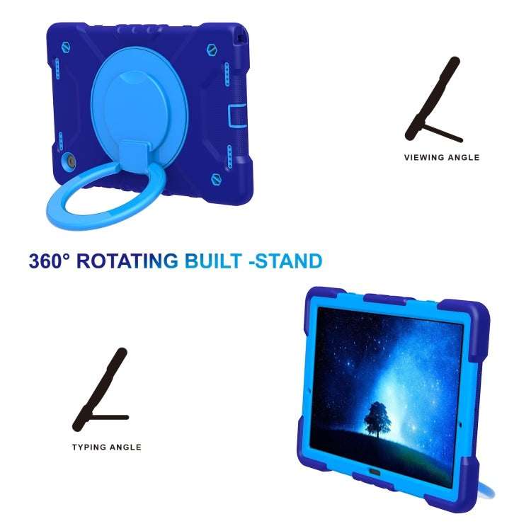 For Samsung Galaxy Tab A8 10.5 2021 X200 / X205 360 Rotation PC+Silicone Tablet Case with Shoulder Strap
