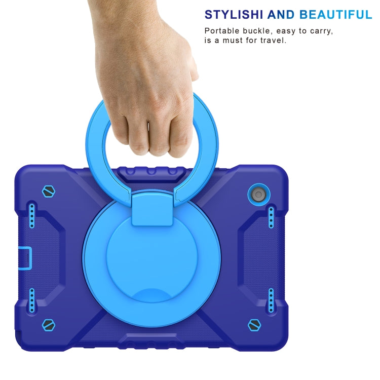 For Samsung Galaxy Tab A8 10.5 2021 X200 / X205 360 Rotation PC+Silicone Tablet Case with Shoulder Strap