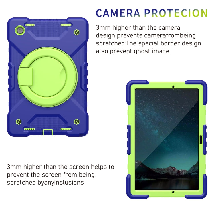 For Samsung Galaxy Tab A8 10.5 2021 X200 / X205 360 Rotation PC+Silicone Tablet Case with Shoulder Strap