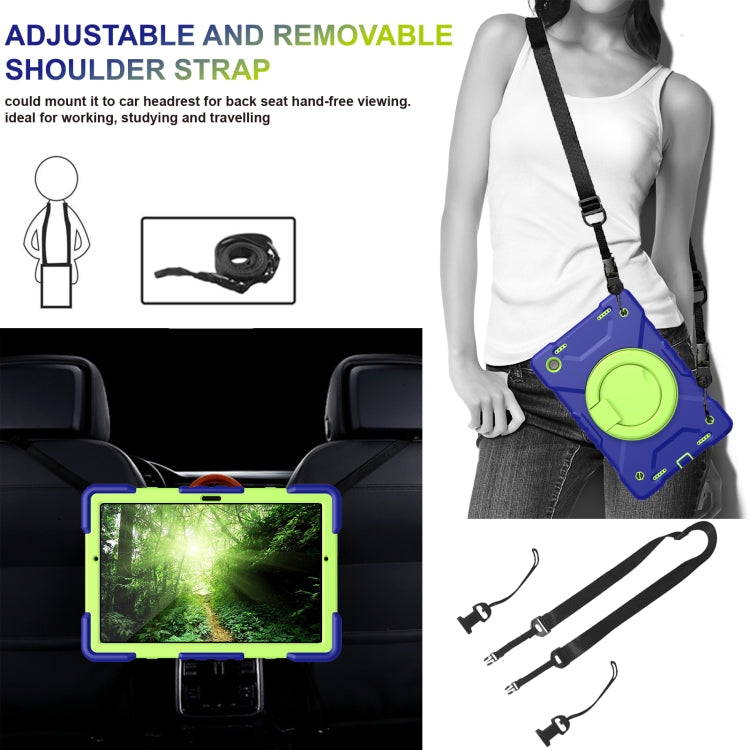 For Samsung Galaxy Tab A8 10.5 2021 X200 / X205 360 Rotation PC+Silicone Tablet Case with Shoulder Strap