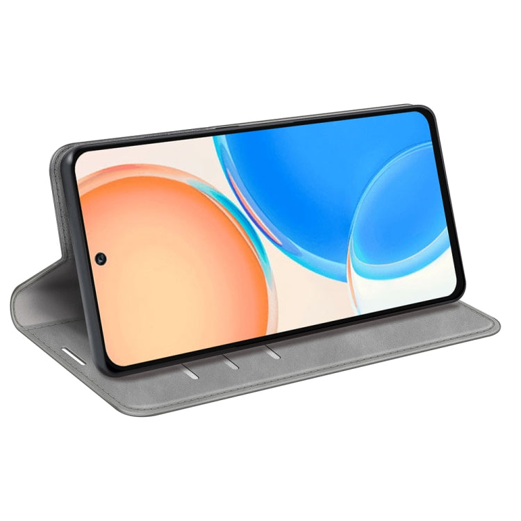 For Honor X8 Retro-skin Magnetic Suction Leather Phone Case