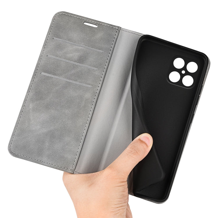 For Honor X8 Retro-skin Magnetic Suction Leather Phone Case