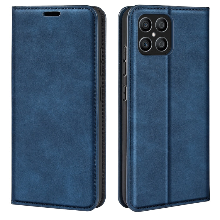 For Honor X8 Retro-skin Magnetic Suction Leather Phone Case