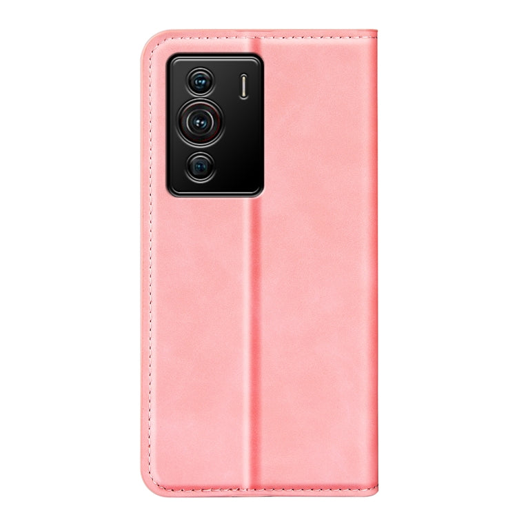 For ZTE Blade Z40 Pro Retro-skin Magnetic Suction Leather Phone Case