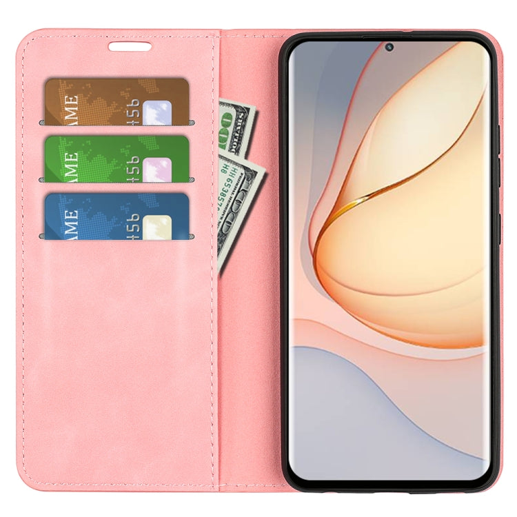 For ZTE Blade Z40 Pro Retro-skin Magnetic Suction Leather Phone Case