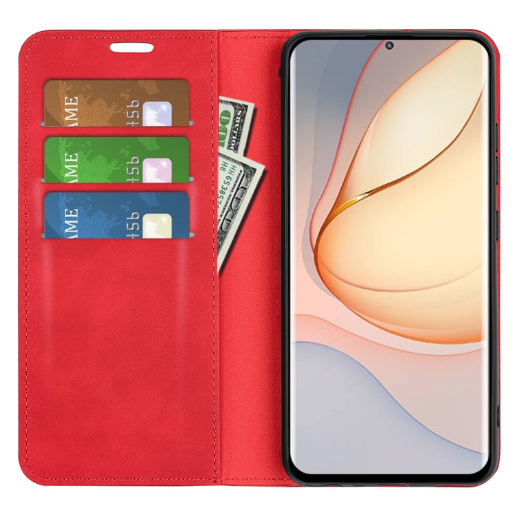 For ZTE Blade Z40 Pro Retro-skin Magnetic Suction Leather Phone Case