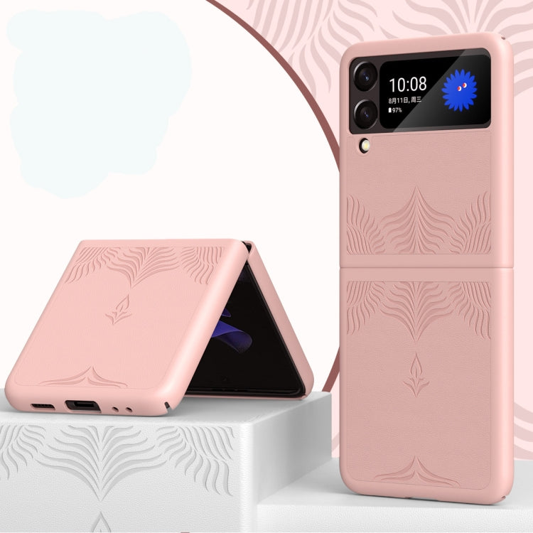 For Samsung Galaxy Flip3 5G Skin-embossed Leather Folding Phone Case