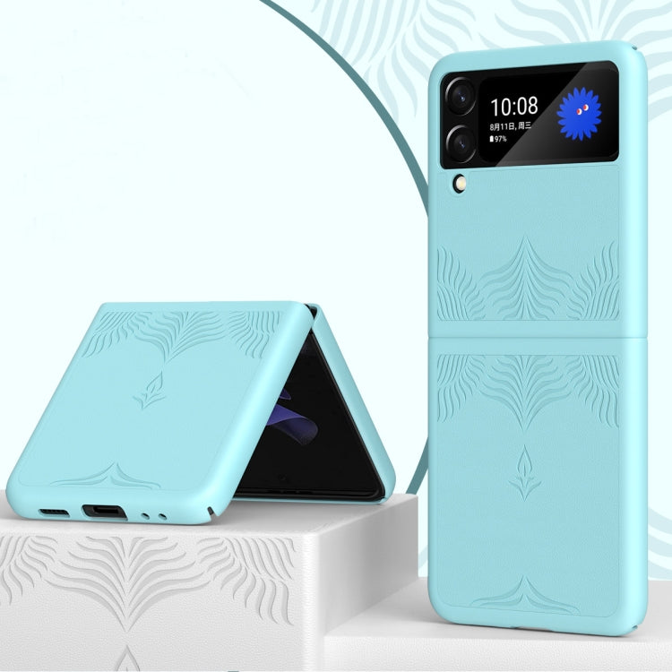 For Samsung Galaxy Flip3 5G Skin-embossed Leather Folding Phone Case