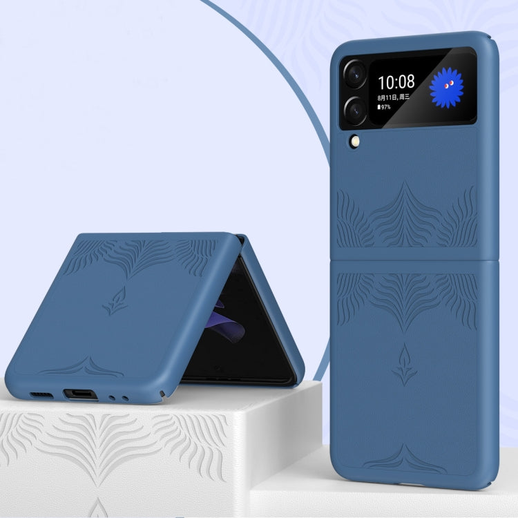 For Samsung Galaxy Flip3 5G Skin-embossed Leather Folding Phone Case