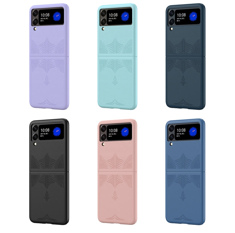 For Samsung Galaxy Flip3 5G Skin-embossed Leather Folding Phone Case
