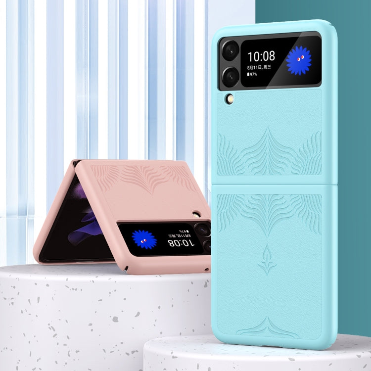 For Samsung Galaxy Flip3 5G Skin-embossed Leather Folding Phone Case