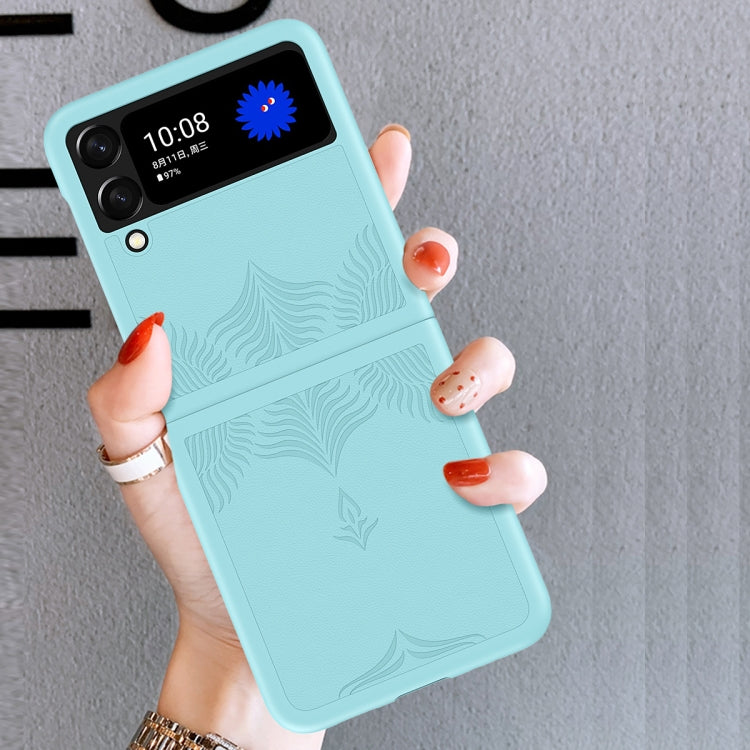 For Samsung Galaxy Flip3 5G Skin-embossed Leather Folding Phone Case