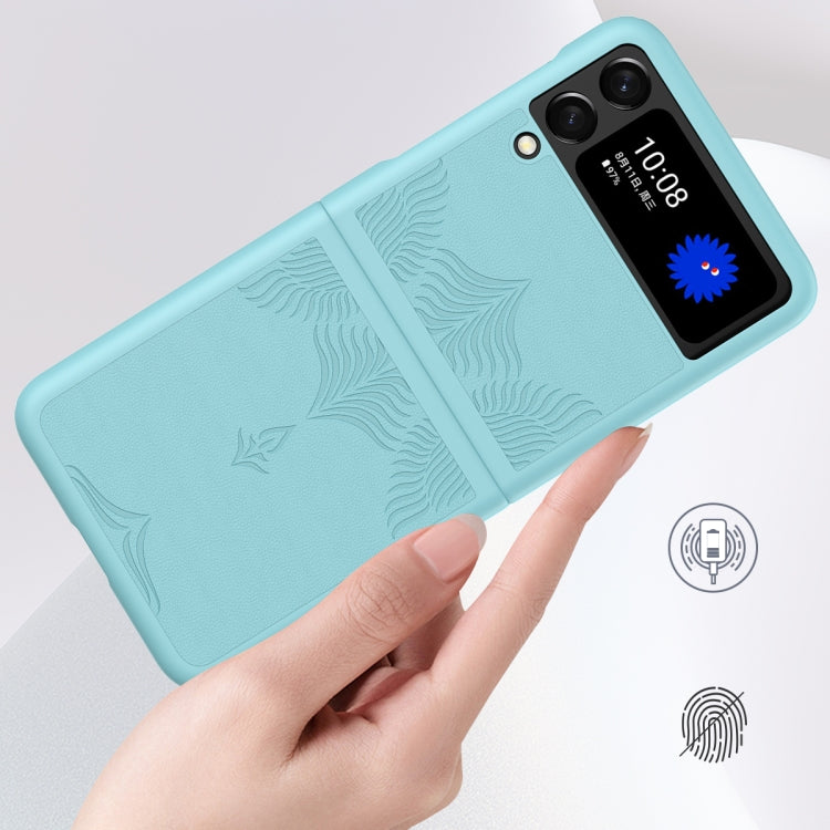 For Samsung Galaxy Flip3 5G Skin-embossed Leather Folding Phone Case