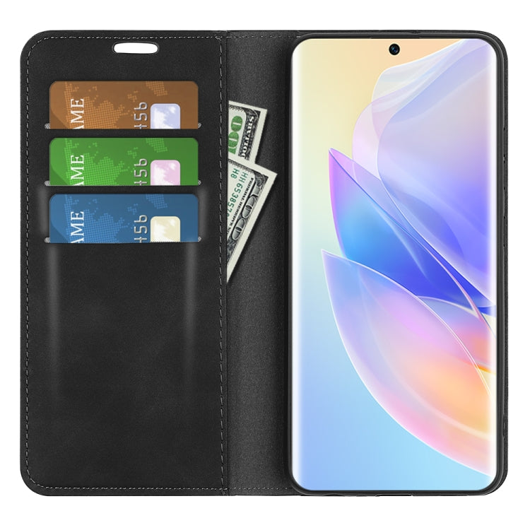 For Honor 60 SE 5G Retro-skin Magnetic Suction Leather Phone Case