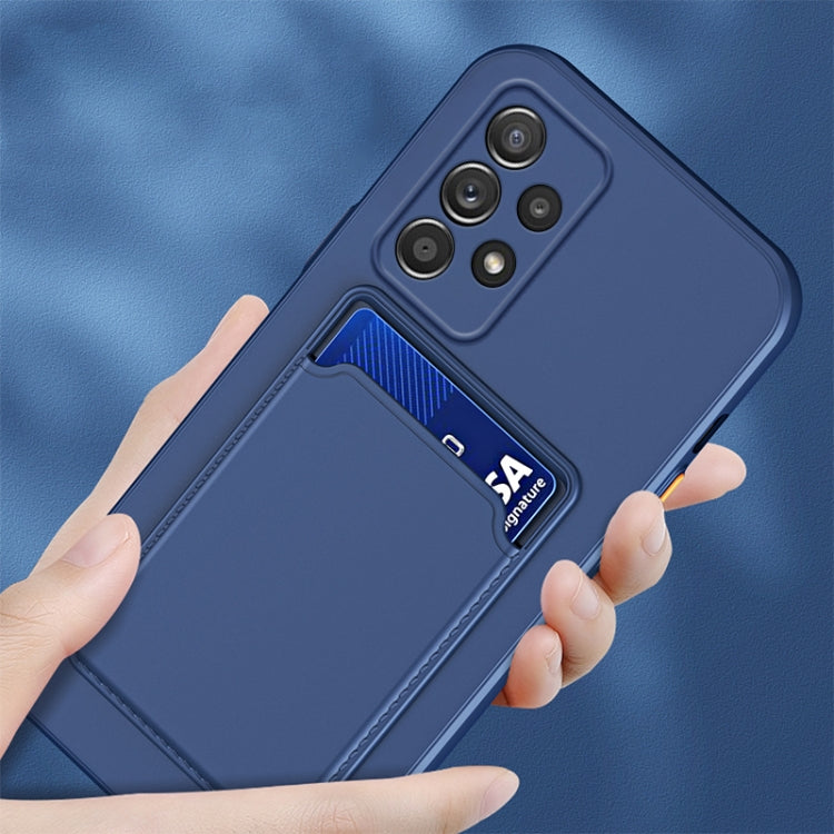 For Samsung Galaxy A53 5G Skin Feel Card Contrast Color Button TPU Phone Case