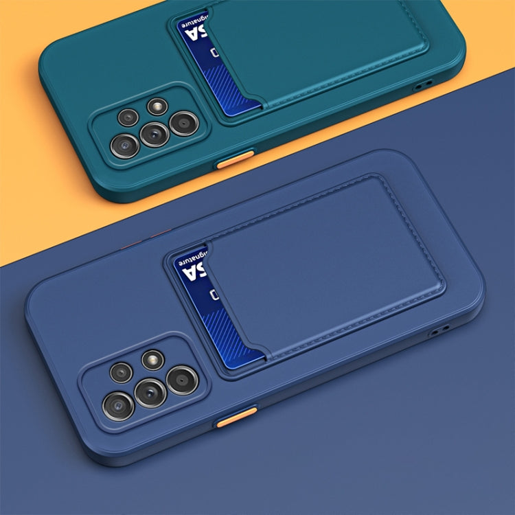 For Samsung Galaxy A53 5G Skin Feel Card Contrast Color Button TPU Phone Case
