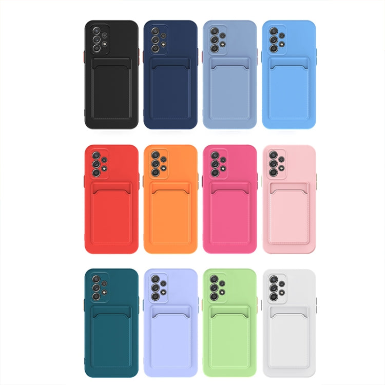 For Samsung Galaxy A73 5G / 4G Skin Feel Card Contrast Color Button TPU Phone Case