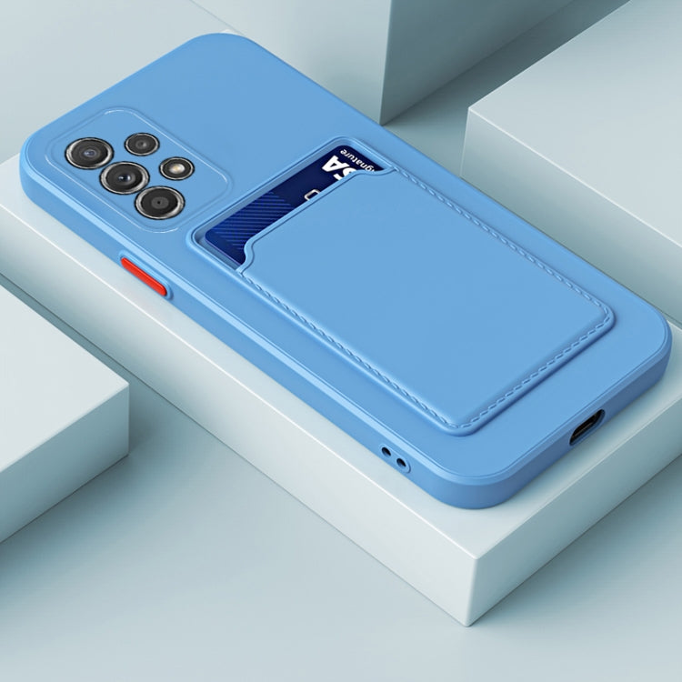 For Samsung Galaxy M52 Skin Feel Card Contrast Color Button TPU Phone Case