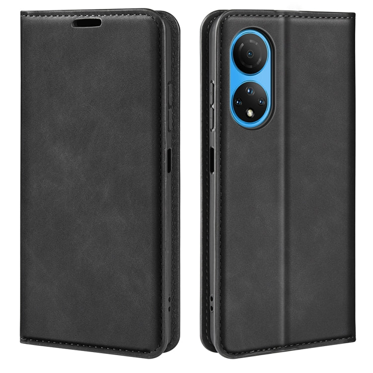For Honor X7 Retro-skin Magnetic Suction Leather Phone Case