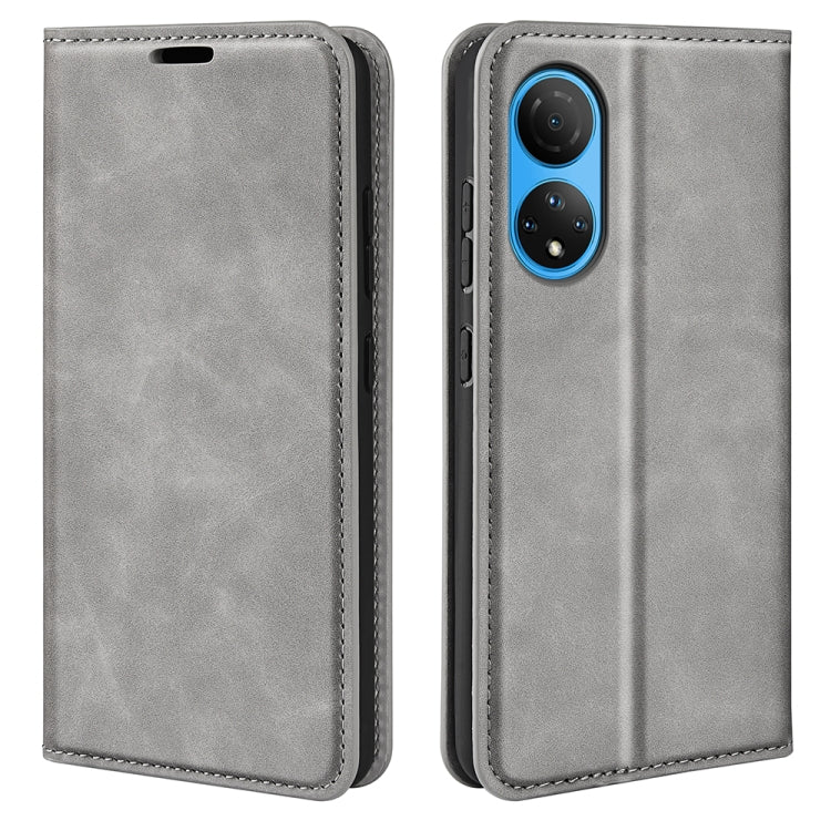 For Honor X7 Retro-skin Magnetic Suction Leather Phone Case