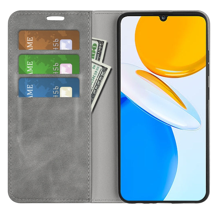 For Honor X7 Retro-skin Magnetic Suction Leather Phone Case