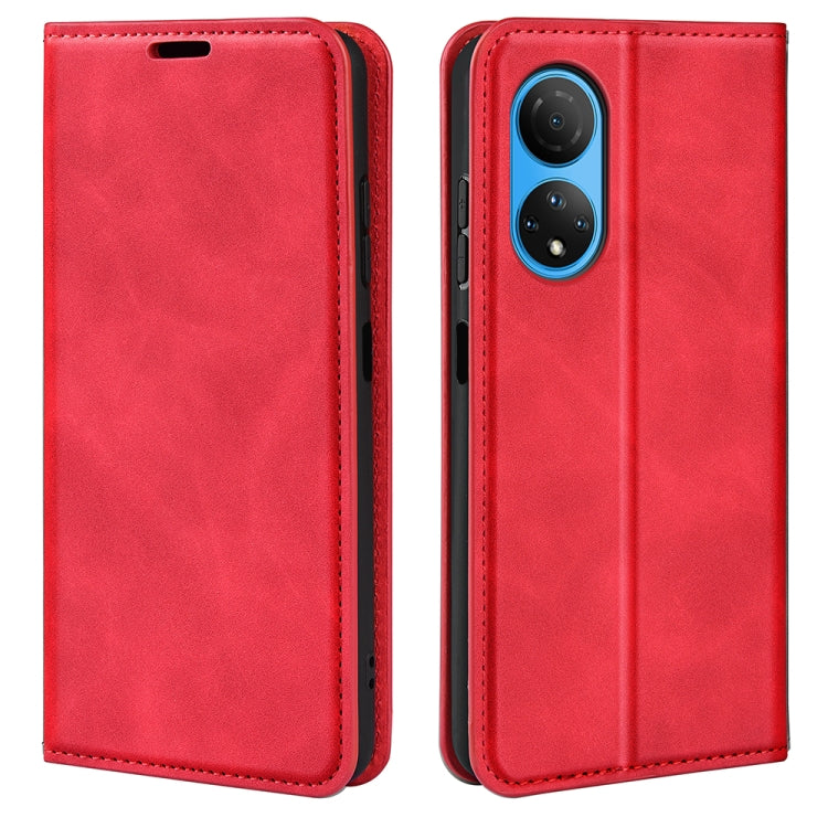 For Honor X7 Retro-skin Magnetic Suction Leather Phone Case