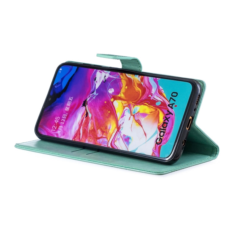 Diamond Encrusted Butterflies Love Flowers Pattern Horizontal Flip Leather Case for Galaxy A70 , with Holder & Card Slots & Wallet & Lanyard