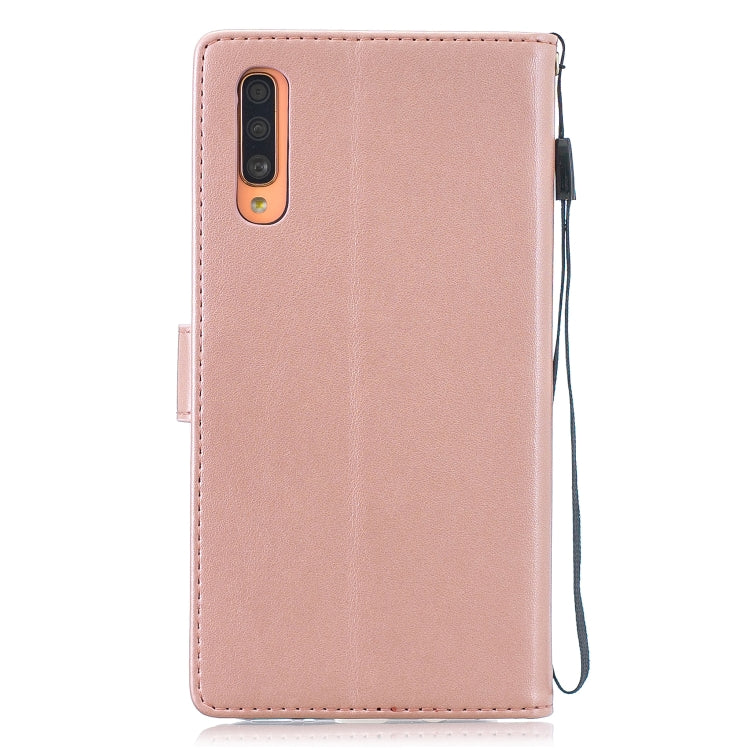 Diamond Encrusted Butterflies Love Flowers Pattern Horizontal Flip Leather Case for Galaxy A70 , with Holder & Card Slots & Wallet & Lanyard