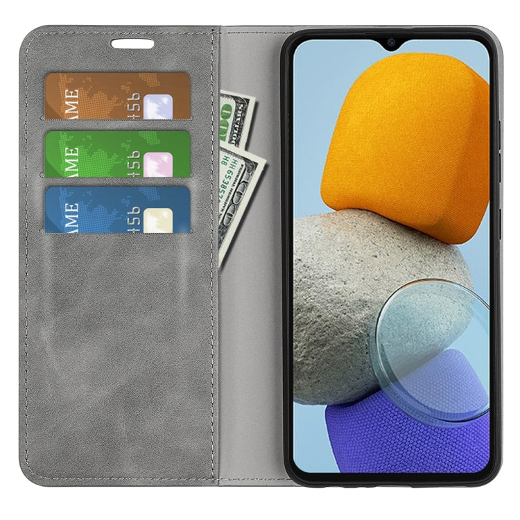 For Samsung Galaxy M23 5G Retro-skin Magnetic Suction Leather Phone Case