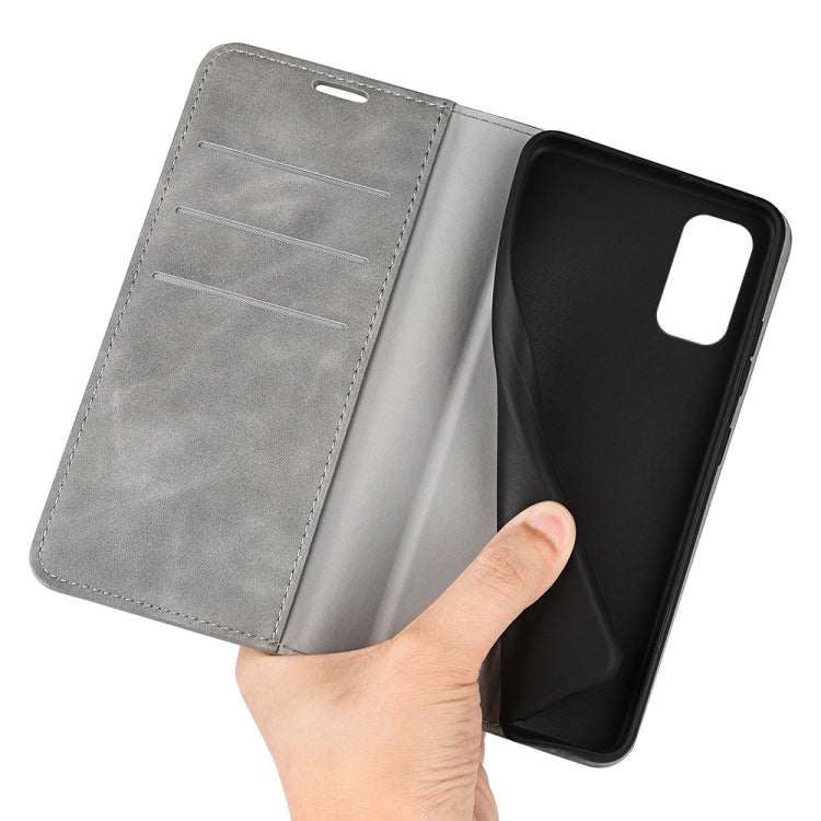 For Samsung Galaxy M23 5G Retro-skin Magnetic Suction Leather Phone Case