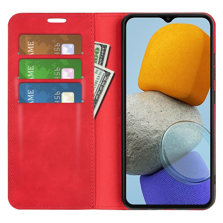For Samsung Galaxy M23 5G Retro-skin Magnetic Suction Leather Phone Case