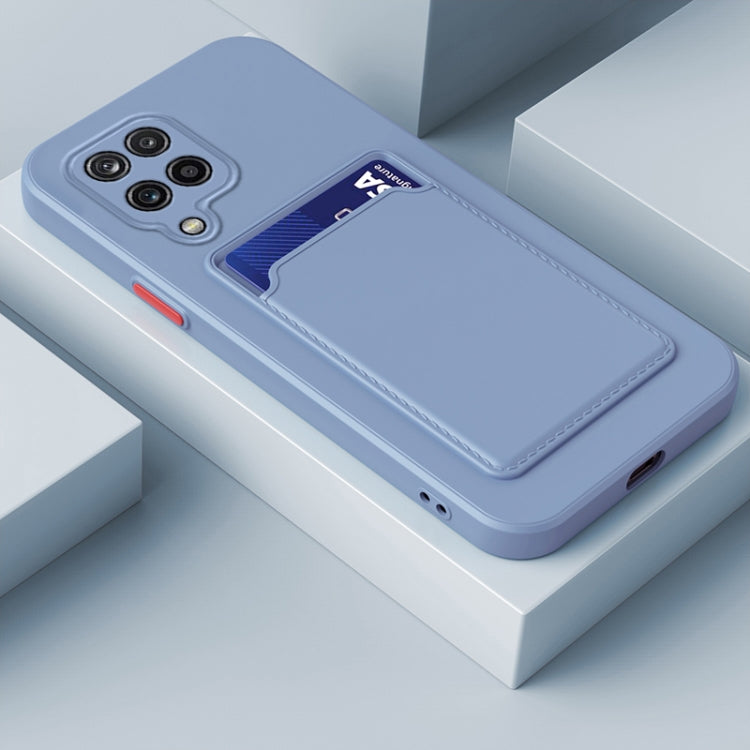 For Samsung Galaxy M12 Skin Feel Card TPU Contrast Color Button Phone Case