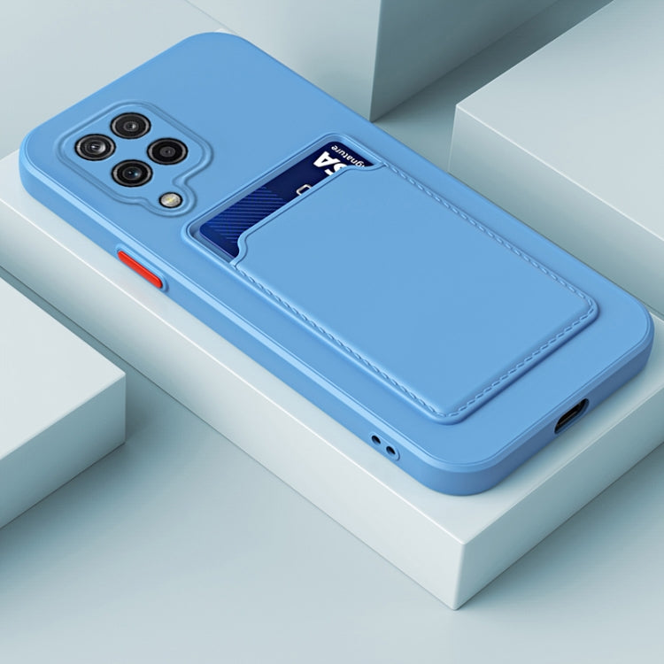 For Samsung Galaxy A22 4G Skin Feel Card TPU Contrast Color Button Phone Case