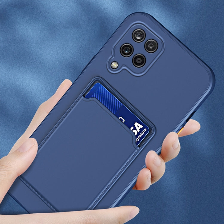 For Samsung Galaxy A22 4G Skin Feel Card TPU Contrast Color Button Phone Case