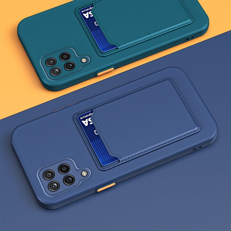 For Samsung Galaxy A22 4G Skin Feel Card TPU Contrast Color Button Phone Case