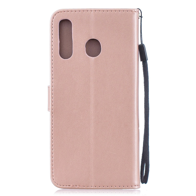 Diamond Encrusted Butterflies Love Flowers Pattern Horizontal Flip Leather Case for Galaxy A30 , with Holder & Card Slots & Wallet & Lanyard