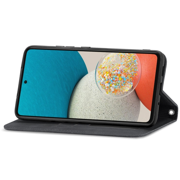 For Samsung Galaxy A73 5G Retro Skin Feel Magnetic Horizontal Flip Leather Phone Case